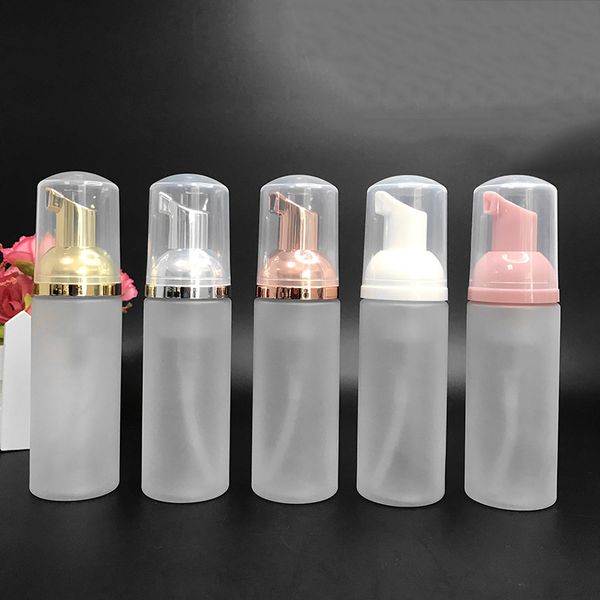 Image of 50ml Travel Foamer Bottles Frosted Plastic Foam Bottles with Gold/Silver Pump Hand Wash Soap Mousse Cream Dispenser Bubbling Bottle BPA Free