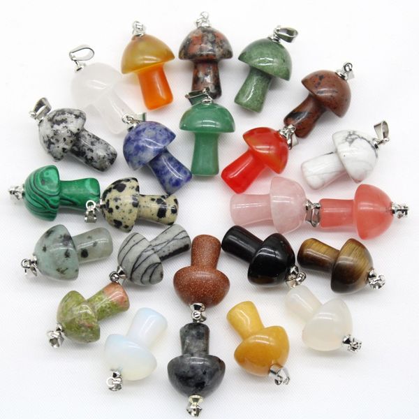 mini mushroom statue natural stone carving pendant reiki healing gem necklace for women jewelry wholesale, Silver
mini mushroom statue natural stone carving pendant reiki healing gem necklace for women jewelry wholesale, Silver