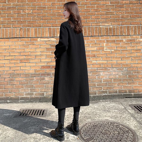mblack woolen women's middle and long winter 2020 new korean loose thickened hepburn tweed coat, Black
mblack woolen women's middle and long winter 2020 new korean loose thickened hepburn tweed coat, Black