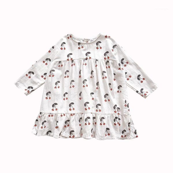 girl's dresses little girls cotton dress long sleeve round neck cherry pattern loose ruffle outfit wild sweet princess one-piece clothe, Red;yellow
girl's dresses little girls cotton dress long sleeve round neck cherry pattern loose ruffle outfit wild sweet princess one-piece clothe, Red;yellow