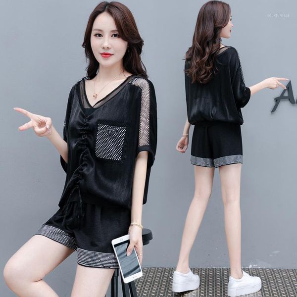 2020 new women solid sporting casual all-match pants two piece set short sleeve tee above knee pants suit tracksuit outfit1, Gray
2020 new women solid sporting casual all-match pants two piece set short sleeve tee above knee pants suit tracksuit outfit1, Gray