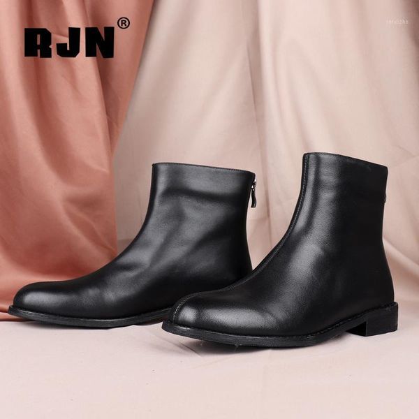 boots rjn winter warm ankle woman concise style black genuine leather round toe low square heel short ladies shoes rc8471
boots rjn winter warm ankle woman concise style black genuine leather round toe low square heel short ladies shoes rc8471