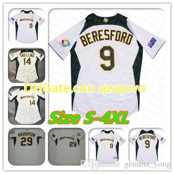 2013 men's world classic australia baseball jerseys 14 chris snelling 9 james beresford 29 joel naughton white green alternate shirt s, Blue;black
2013 men's world classic australia baseball jerseys 14 chris snelling 9 james beresford 29 joel naughton white green alternate shirt s, Blue;black