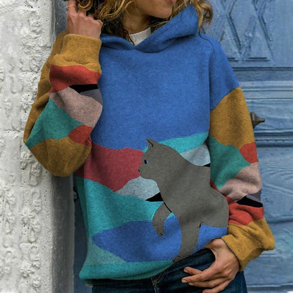 women's hoodies & sweatshirts winter women oversized patchwork animal cat printing long sleeves hooded pullover sweatshirt plus size h, Black
women's hoodies & sweatshirts winter women oversized patchwork animal cat printing long sleeves hooded pullover sweatshirt plus size h, Black