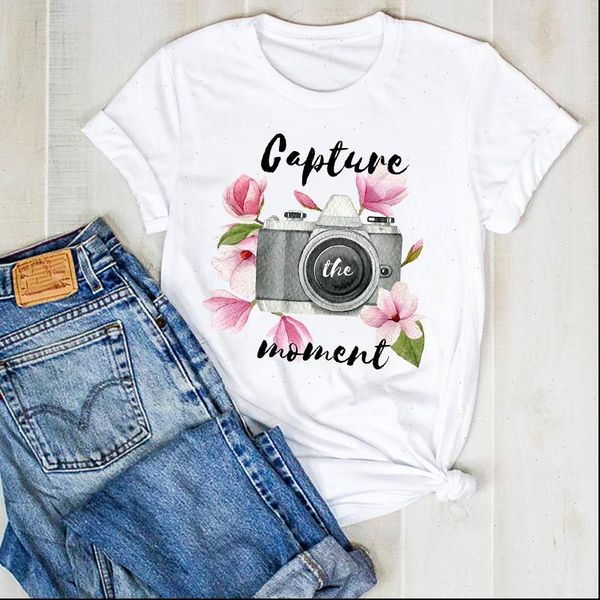 women lady vintage camera cartoon floral print ladies summer t tee tshirt womens female shirt clothes graphic t shirt, White
women lady vintage camera cartoon floral print ladies summer t tee tshirt womens female shirt clothes graphic t shirt, White