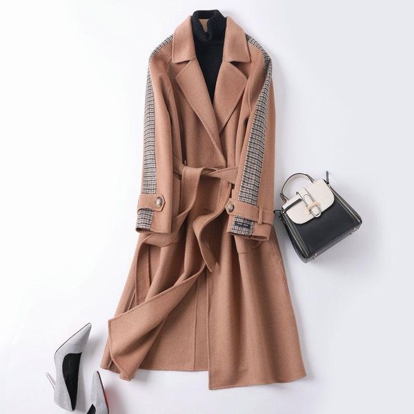 women's wool & blends double-sided cashmere long overcoat women 2021 autumn and winter coat, Black
women's wool & blends double-sided cashmere long overcoat women 2021 autumn and winter coat, Black