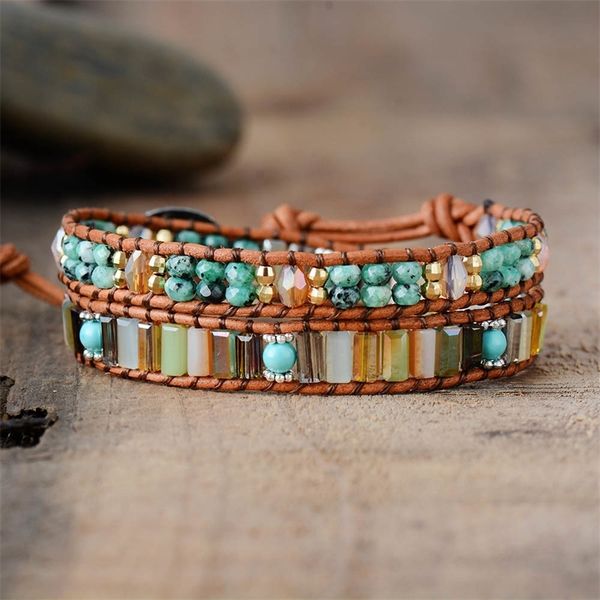 bohemia bracelet femme semi precious stone 7 color crystals leather wrap bracelet beads chakras women jewelry dropshipping y200108, Golden;silver
bohemia bracelet femme semi precious stone 7 color crystals leather wrap bracelet beads chakras women jewelry dropshipping y200108, Golden;silver
