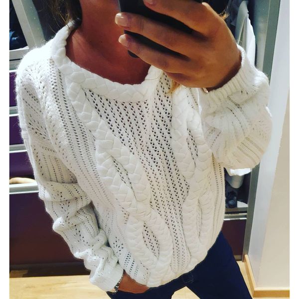 chic knitted female casual winter the neck long white sleeve vintage sweater office lady sweatshirt autumn 2020 jumper, White;black 
chic knitted female casual winter the neck long white sleeve vintage sweater office lady sweatshirt autumn 2020 jumper, White;black