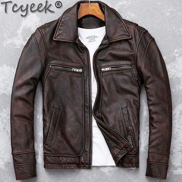 tcyeek fashion winter autumn leather jacket men vintage casaul motorcycle jackets brown mens clothing cow leather veste homme lw1, Black
tcyeek fashion winter autumn leather jacket men vintage casaul motorcycle jackets brown mens clothing cow leather veste homme lw1, Black