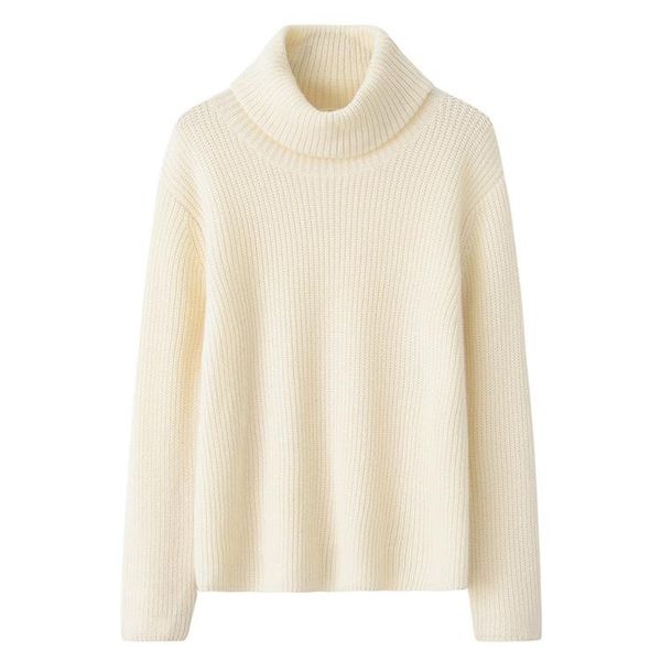 fannic winter casual solid color loose pullover knitting turtleneck sweater for women, White;black
fannic winter casual solid color loose pullover knitting turtleneck sweater for women, White;black