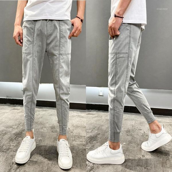 fashion 2020 new jeans men clothing solid all match harem pants men ankle length slim fit casual trousers streetwear 36-281, Blue
fashion 2020 new jeans men clothing solid all match harem pants men ankle length slim fit casual trousers streetwear 36-281, Blue