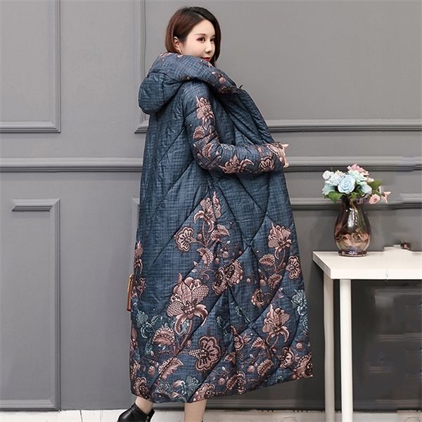 chinese style women's winter down jacket x-long printing plus size thick outwear hooded loose covered button female cold coat q1217, Black
chinese style women's winter down jacket x-long printing plus size thick outwear hooded loose covered button female cold coat q1217, Black