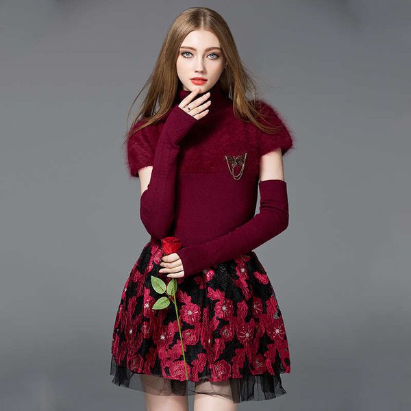 autumn new style stitched embroidery small fragrance skirt embroidered knitting minimalist dress, Black;gray
autumn new style stitched embroidery small fragrance skirt embroidered knitting minimalist dress, Black;gray