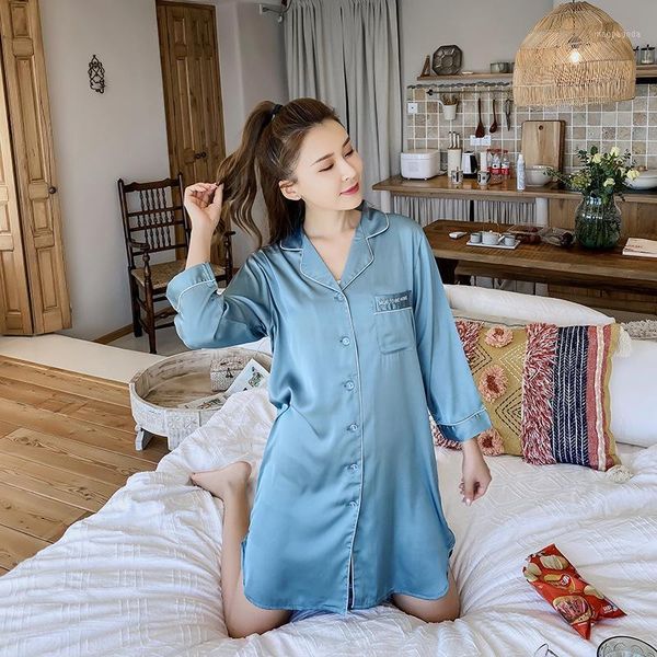 nightgown sleepshirt long sleeve solid casual sleepwear nightdress home dressing gown1, Black;red
nightgown sleepshirt long sleeve solid casual sleepwear nightdress home dressing gown1, Black;red