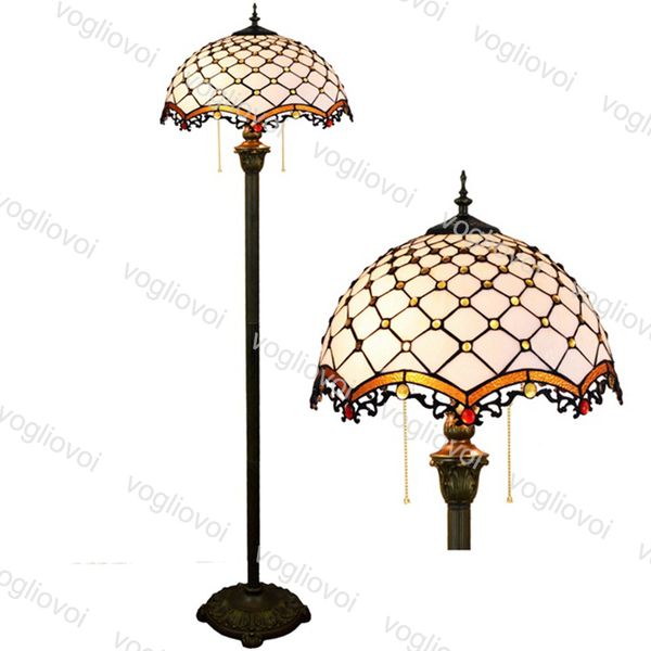 Floor Lamps European Retro Multicolor Glass Mediterranean White 16 Inch 110-240v For Living Dining Room Bedroom Bar Dhl