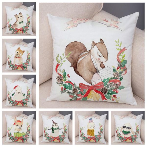 merry christmas cartoon cushion cover decor water color animal pillow case for sofa home children room plush linen pillowcase
merry christmas cartoon cushion cover decor water color animal pillow case for sofa home children room plush linen pillowcase