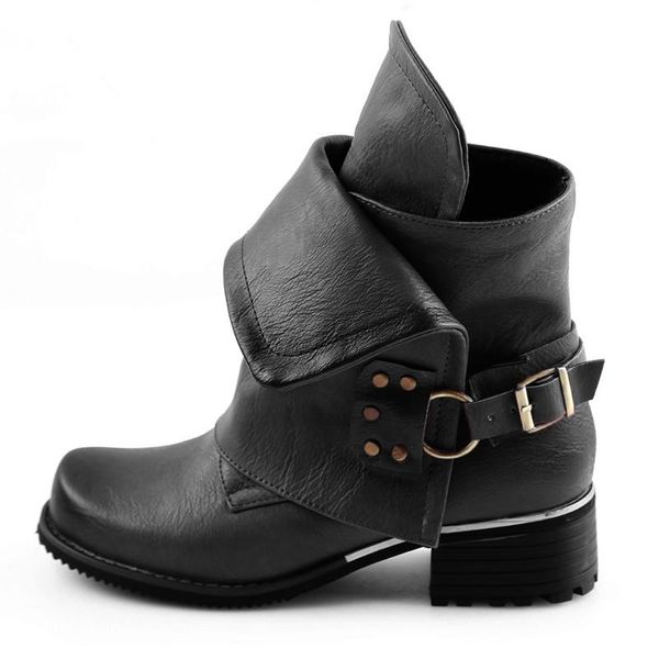boots women faux leather platform ladies shoes winter buckle strap vintage ankle chaussures femme zapatos de mujer, Black 
boots women faux leather platform ladies shoes winter buckle strap vintage ankle chaussures femme zapatos de mujer, Black