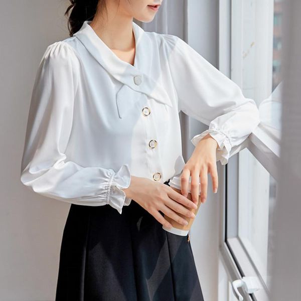 women's blouses & shirts 2021 autumn women shirt female solid blouse full sleeve chiffon loose concise fashion elegant office lady casu, White
women's blouses & shirts 2021 autumn women shirt female solid blouse full sleeve chiffon loose concise fashion elegant office lady casu, White