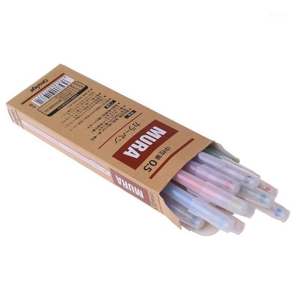 6/12 colors gel pen ballpoint 0.5mm ink plastic neutral maker pens stationery g92e1