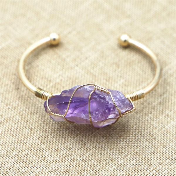 bangle irregular crystal quartz cuff copper bracelet natural stone gold winding jewelry for women girls kids, Black
bangle irregular crystal quartz cuff copper bracelet natural stone gold winding jewelry for women girls kids, Black