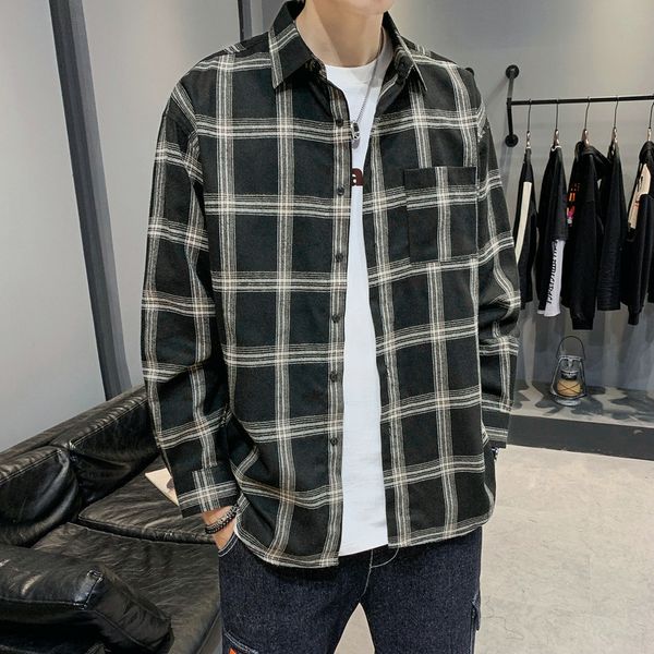 classic plaided fashion men's shirts full sleeve casual young boys autumn winter new warm plaid shirt wool shirt c1212, White;black
classic plaided fashion men's shirts full sleeve casual young boys autumn winter new warm plaid shirt wool shirt c1212, White;black
