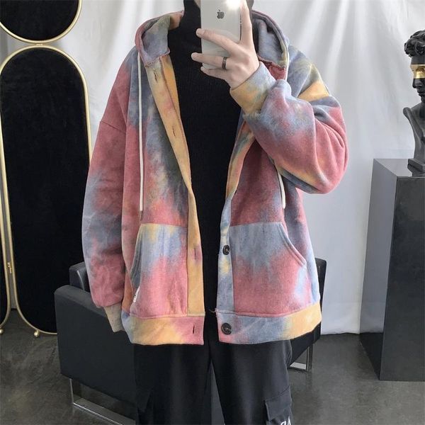 men's hoodies & sweatshirts men tie dye long sleeve sweatshirt velvet warm casual pocket oversize male cardigan fashion streetwear, Black
men's hoodies & sweatshirts men tie dye long sleeve sweatshirt velvet warm casual pocket oversize male cardigan fashion streetwear, Black