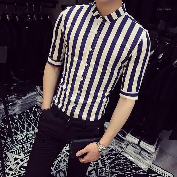 men's dress shirts summer men shirt brand 2021 striped slim fit social half sleeve business work clothes1, White;black
men's dress shirts summer men shirt brand 2021 striped slim fit social half sleeve business work clothes1, White;black
