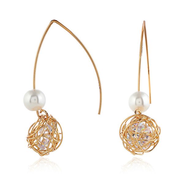 gold filament wound wire ball ear nail retro bird's nest korean style exquisite elegant pearl earrings earrings, Golden
gold filament wound wire ball ear nail retro bird's nest korean style exquisite elegant pearl earrings earrings, Golden