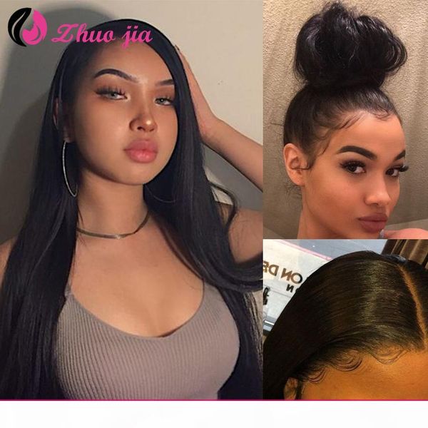 zhuo jia straight lace front human hair wigs pre plucked hd transparent lace wig malaysian remy human hair 360 lace front wig, Black
zhuo jia straight lace front human hair wigs pre plucked hd transparent lace wig malaysian remy human hair 360 lace front wig, Black