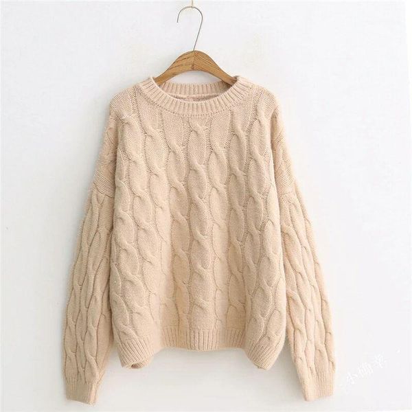 quality cashmere korea autumn winter sweater retro twist loose sweater lazy wind head thickening female knitted sweate1, White;black
quality cashmere korea autumn winter sweater retro twist loose sweater lazy wind head thickening female knitted sweate1, White;black