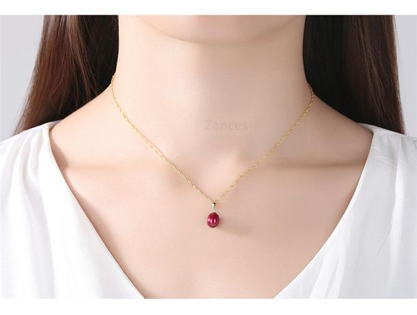 new engagement fine jewelry genuine 18k gold with red natural freashwater pearls pendant & necklace for women, Silver
new engagement fine jewelry genuine 18k gold with red natural freashwater pearls pendant & necklace for women, Silver