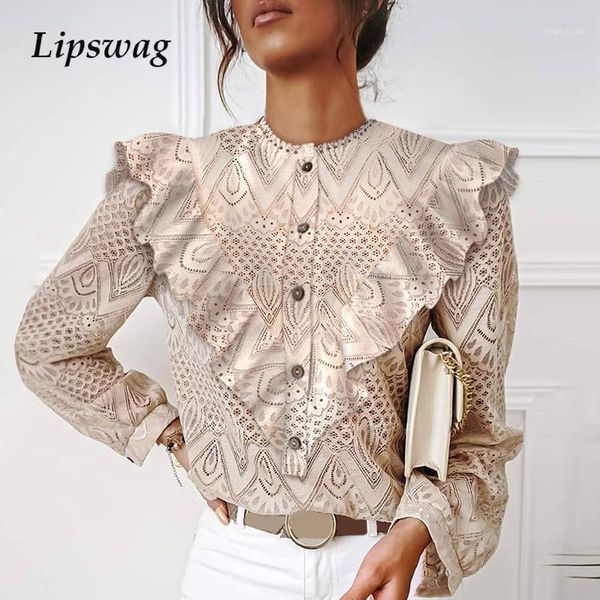 women vintage lace ruffles o neck blouse shirts autumn elegant hollow out pullover office ladies casual solid color blusas1, White
women vintage lace ruffles o neck blouse shirts autumn elegant hollow out pullover office ladies casual solid color blusas1, White