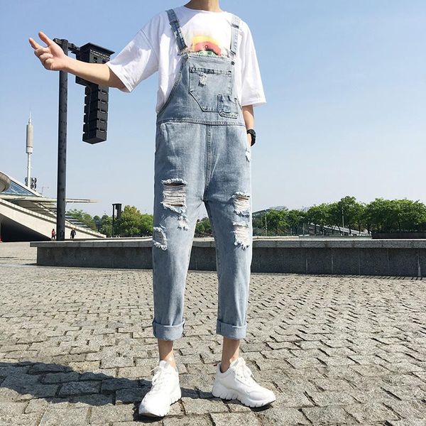 personality wash broken hole men's jeans nine minutes of pants original wear pants for men and women, Blue
personality wash broken hole men's jeans nine minutes of pants original wear pants for men and women, Blue