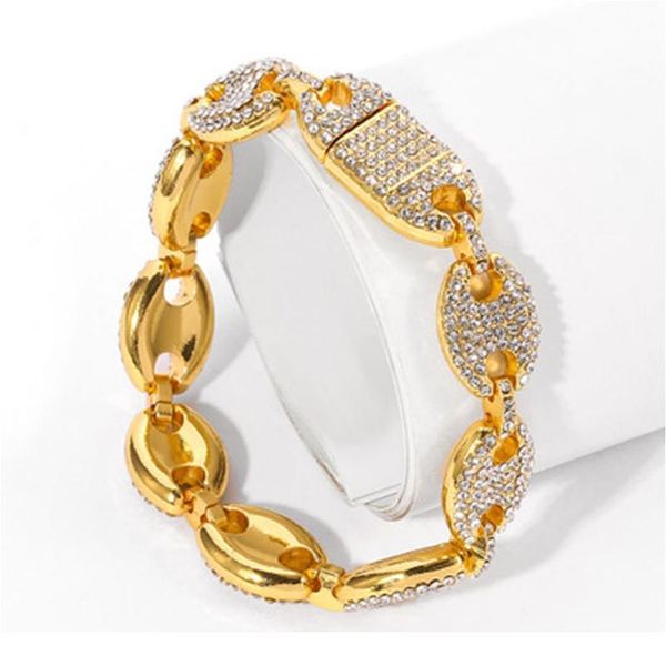 ice out 8\" hip hop miami cuban chain coffee bean pig nose bracelet 9mm wide full zircon men's bracelet gift bbyfdy, Black
ice out 8\" hip hop miami cuban chain coffee bean pig nose bracelet 9mm wide full zircon men's bracelet gift bbyfdy, Black