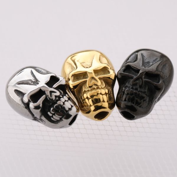 new fashion jewelry making gold/silver/black plated metal skull charms with hole 
new fashion jewelry making gold/silver/black plated metal skull charms with hole
