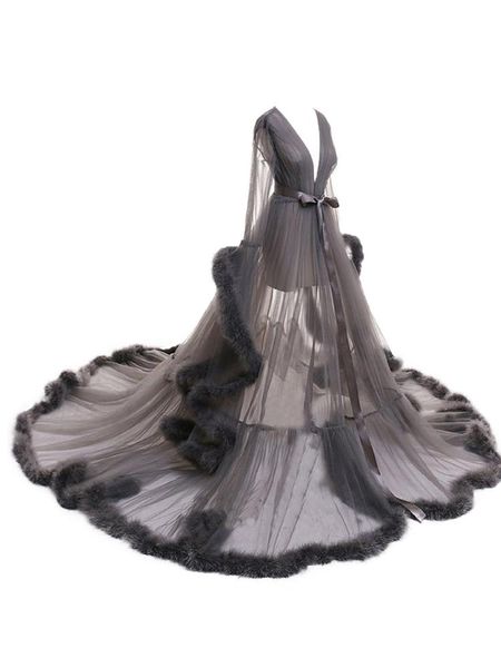 women's sleepwear women feather bathrobe long wedding bridal robe scarf illusion nightgown perspective sheer maternity pajamas, Black;red
women's sleepwear women feather bathrobe long wedding bridal robe scarf illusion nightgown perspective sheer maternity pajamas, Black;red