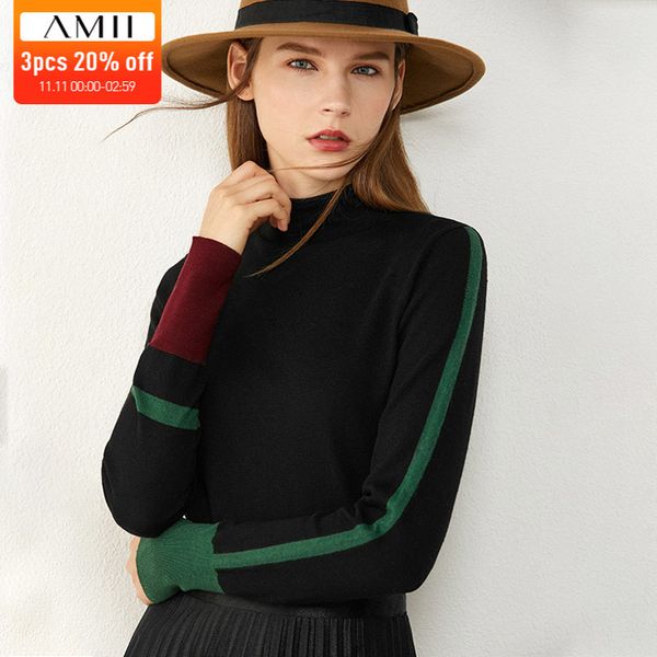 amii minimalism autumn women's sweater fashion contrasting color design turtleneck women pullover female 12030375 201111, White;black
amii minimalism autumn women's sweater fashion contrasting color design turtleneck women pullover female 12030375 201111, White;black