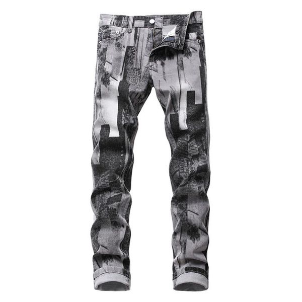 men's jeans mens fashion casual style gray pattern printed slim traight stretch denim pants for men, Blue
men's jeans mens fashion casual style gray pattern printed slim traight stretch denim pants for men, Blue