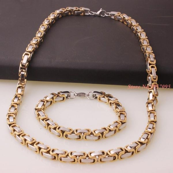 punk jewelry chain link stainless steel wristband hand 8mm width byzantine men bracelets necklace set wholesale, Silver
punk jewelry chain link stainless steel wristband hand 8mm width byzantine men bracelets necklace set wholesale, Silver