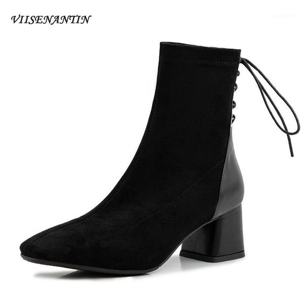 boots 2021 square head suede back lace thick heel short autumn korean style temperament versatile middle women1, Black
boots 2021 square head suede back lace thick heel short autumn korean style temperament versatile middle women1, Black