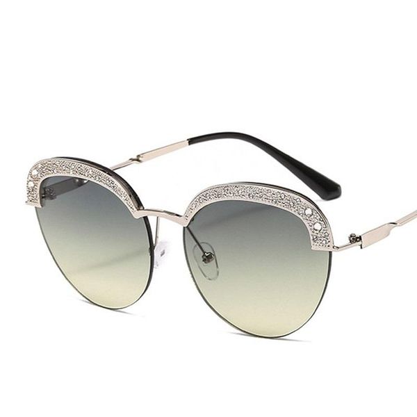 sunglasses metal half frame round women 2021 retro luxury gradient cat eye for female uv400, White;black
sunglasses metal half frame round women 2021 retro luxury gradient cat eye for female uv400, White;black