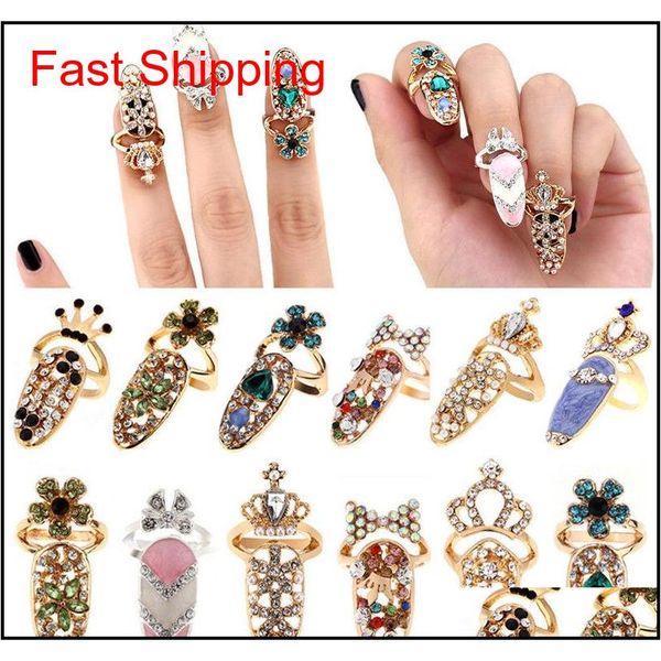 novelty bowknot nail ring charm crown flower crystal finger nail rings for women lady rhinestone fingernail protective fashion jewelry nj2t, Silver
novelty bowknot nail ring charm crown flower crystal finger nail rings for women lady rhinestone fingernail protective fashion jewelry nj2t, Silver