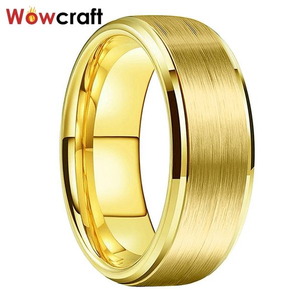 8mm gold tungsten wedding band rings for men brushed finish highest tungsten carbide with stepped beveled edges comfort fit 201218, Silver
8mm gold tungsten wedding band rings for men brushed finish highest tungsten carbide with stepped beveled edges comfort fit 201218, Silver