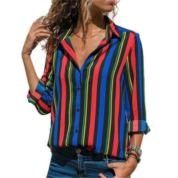 multicolor polyester turn-down collar striped shirt casual long sleeve button blouse women spring summer elegant streetwear top, White
multicolor polyester turn-down collar striped shirt casual long sleeve button blouse women spring summer elegant streetwear top, White