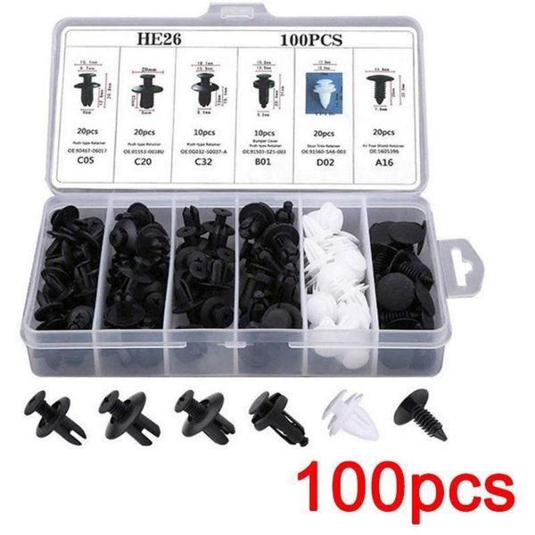 professional hand tool sets 6 sizes/100pcs car fasteners clips body repair accessories fastener kit with plastic box set nylon clip he26
professional hand tool sets 6 sizes/100pcs car fasteners clips body repair accessories fastener kit with plastic box set nylon clip he26