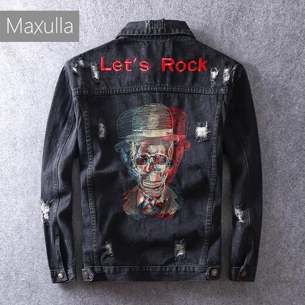 men's jackets maxulla denim men autumn washed coat stylish skulls embroidery casual jacket street wear mla056, Black;brown
men's jackets maxulla denim men autumn washed coat stylish skulls embroidery casual jacket street wear mla056, Black;brown