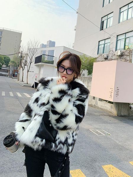 fxfurs fashion faux fur coat women's 2020 new autumn and winter cow color plush fur1, Black
fxfurs fashion faux fur coat women's 2020 new autumn and winter cow color plush fur1, Black