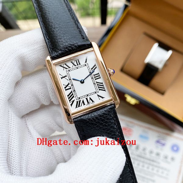 2020 Classic Tank Solo Quartz Watches Joker Leather Wristwatches Square Watch 27*34mm Tw Factory D3123