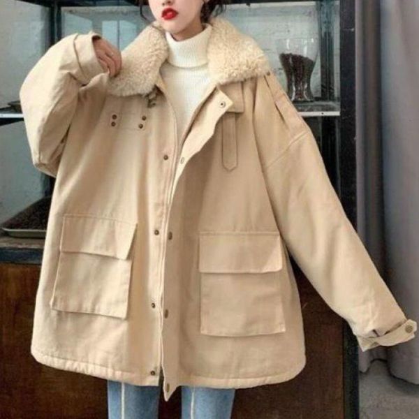 2021 new japan style cotton padded jacket autumn winter korean fashion loose simple warm thick zipper lapel pocket long sleeve 4gjs, Black;brown
2021 new japan style cotton padded jacket autumn winter korean fashion loose simple warm thick zipper lapel pocket long sleeve 4gjs, Black;brown