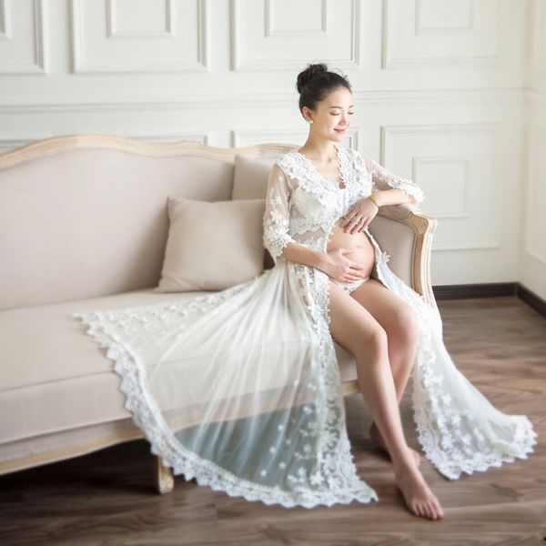 lace maternity dress pgraphy prop long tail deep v neck pregnancy maxi gown for baby showers pregnant women p shoot, White
lace maternity dress pgraphy prop long tail deep v neck pregnancy maxi gown for baby showers pregnant women p shoot, White